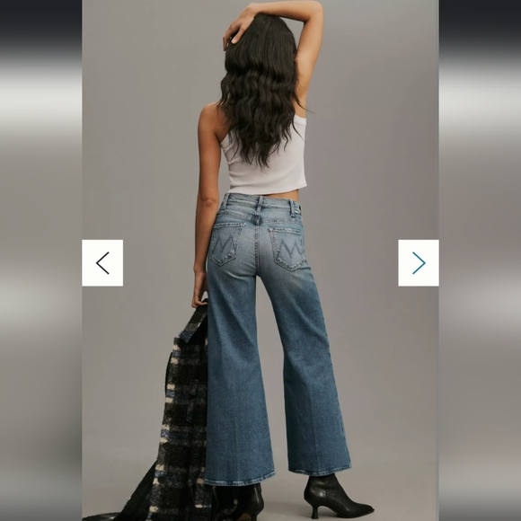 MOTHER The Hustler Roller Sneak High-Rise Wide-Leg Jeans in High on the Hog - Picture 4 of 11